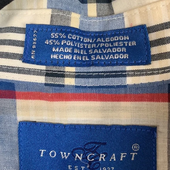 Town Craft wrinkle free mens button down shirt size XXL. Multi colored plaid - Picture 5 of 6